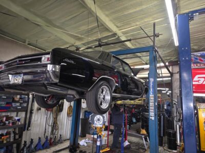 Black Car On Lift